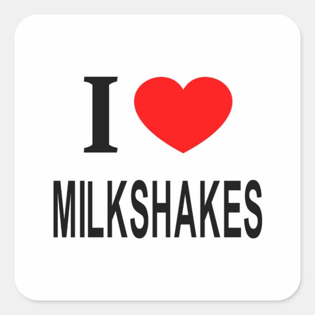 STICKER CARRÉ JE ❤️ MILKSHAKES J'AIME LES MILKSHAKES J'AIME LES  (Devant)