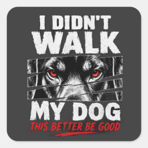Sticker Carré « Je n'ai pas promené mon chien aujourd'hui » Funn