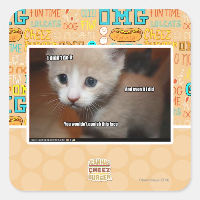 Sticker Carré Je ne l'ai pas fait (Devant)