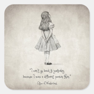 Sticker Carré Je ne peux pas revenir à hier Citation