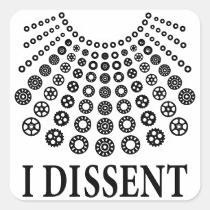Sticker Carré Je ne suis pas d'accord, Ruth Bader Ginsburg, célè
