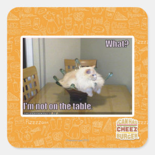 Sticker Carré Je ne suis pas sur la table