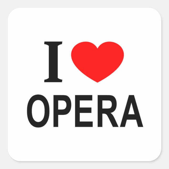 STICKER CARRÉ JE ❤️ OPERA J'AIME OPERA I HEART OPERA (Devant)