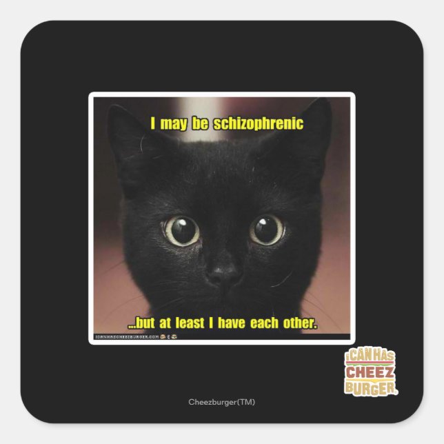 Sticker Carré Je peux être schizophrène (Devant)