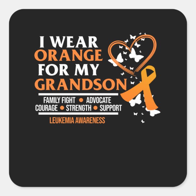 Sticker Carré Je Porte De L'Orange Pour La Sensibilisation À La  (Devant)