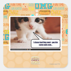 Sticker Carré Je pourchasse le mauvais train