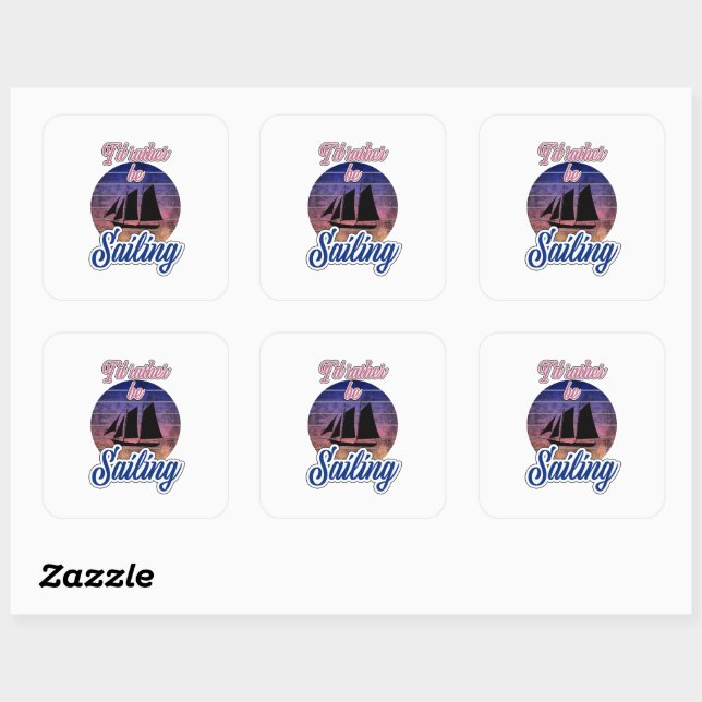 Sticker Carré Je préfère naviguer (Feuille)