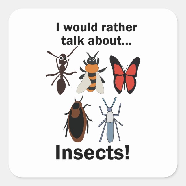 Sticker Carré Je préférerais parler des entomologistes des insec (Devant)