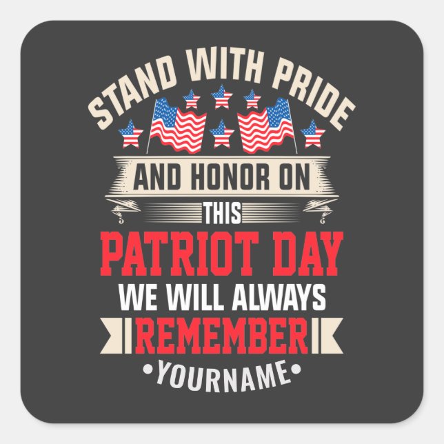 Sticker Carré Je prends la défense du drapeau pour honorer ceux  (Devant)