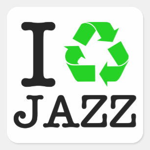 Sticker Carré Je Recycle Le Jazz