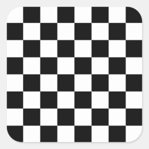 Sticker Carré Je saigne emballant la coutume Checkered blanche
