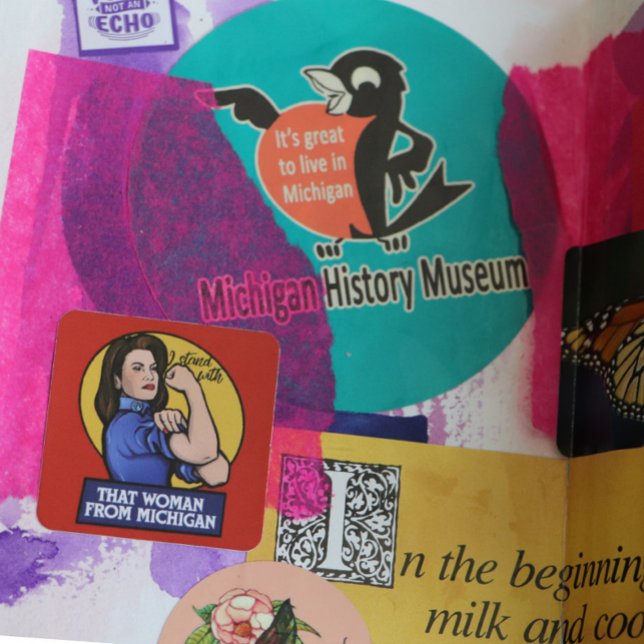 Sticker Carré Je suis avec cette femme du Michigan (Créateur téléchargé)