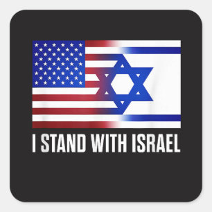 Sticker Carré Je suis avec Israël Patriotique