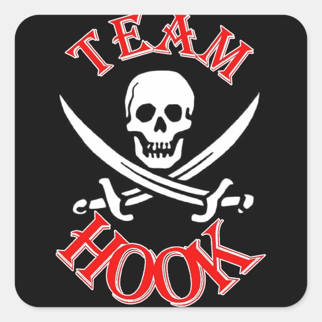 Sticker Carré Je suis avec le capitaine Hook (Devant)