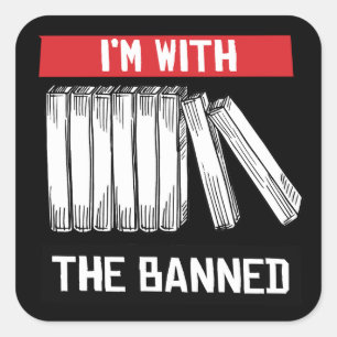 Sticker Carré Je suis avec l'interdiction