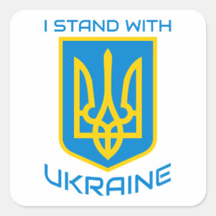 Sticker Carré Je Suis Avec L'Ukraine