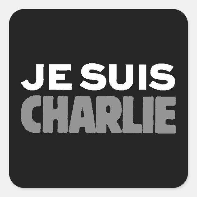 Sticker Carré Je Suis Charlie - Je suis Charlie Black (Devant)