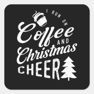 Sticker Carré Je Suis Couché Sur Le Café Et La Soirée De Noël