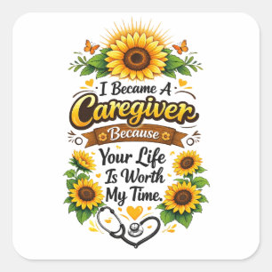 Sticker Carré Je Suis Devenu Aide Parce Que Votre Vie Vaut Mon