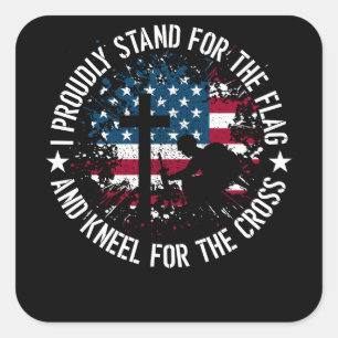 Sticker Carré Je Suis Fière De Me Tenir Pour Le Drapeau Kneel Po