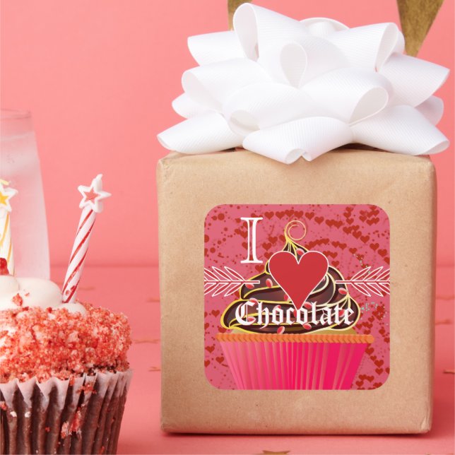 Sticker Carré Je suis fou de chocolat-J'adore le chocolat (Fête)