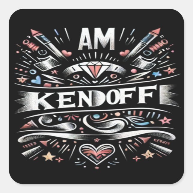 Sticker Carré Je Suis Kenoff, (Devant)