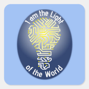 Sticker Carré Je suis la lumière du monde
