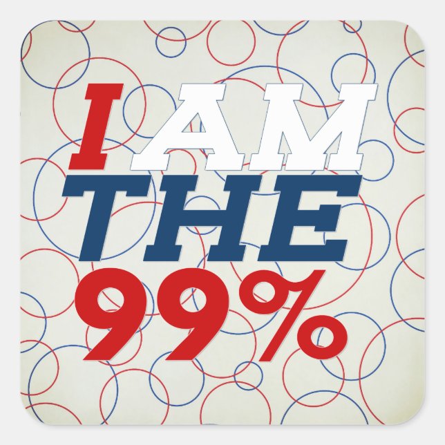 STICKER CARRÉ JE SUIS LE 99% (Devant)