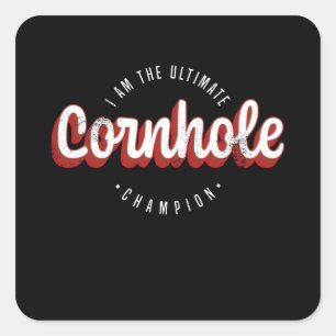 Sticker Carré Je suis le cadeau ultime Champion Cornhole