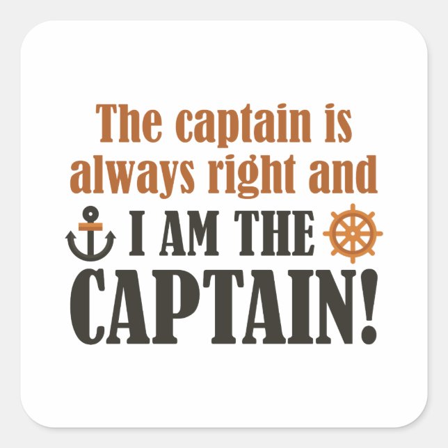 Sticker Carré Je Suis Le Capitaine (Devant)