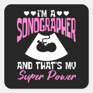 Sticker Carré Je suis Sonographe