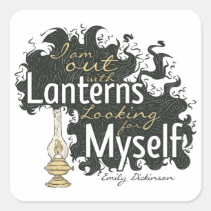 Sticker Carré Je suis sorti avec Lanterns Emily Dickinson T-Shir