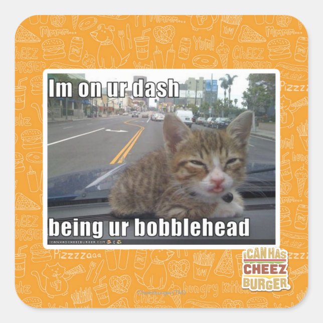 Sticker Carré Je suis sur votre tiret (Devant)