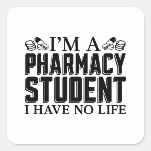 Sticker Carré Je suis un étudiant en pharmacie Technicien techni