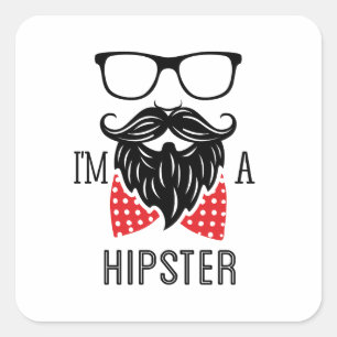 Sticker Carré Je suis un Hipster