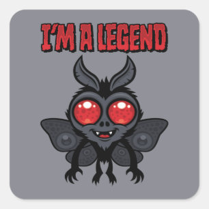 Sticker Carré Je suis une légende - Mothman mignon effrayant