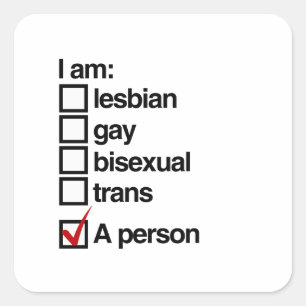 Sticker Carré Je suis une personne LGBT