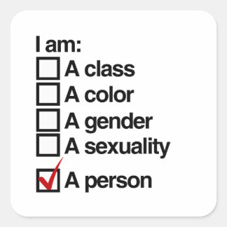 Sticker Carré Je suis une personne - non-discrimination
