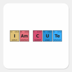 Sticker Carré Je suis une table périodique mignonne