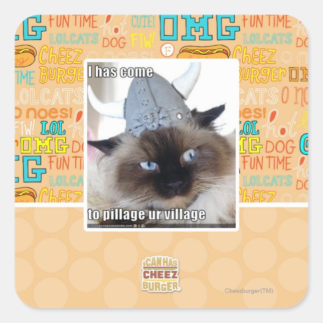 Sticker Carré Je suis venu piller notre village (Devant)