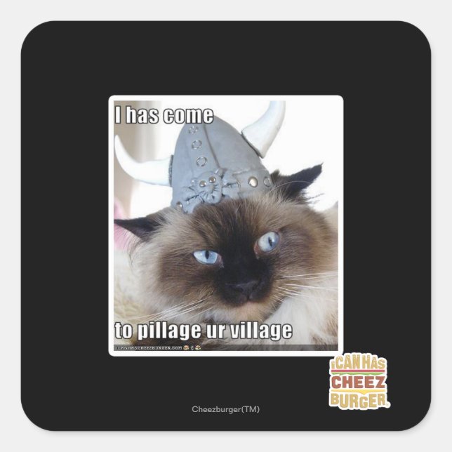 Sticker Carré Je suis venu piller notre village (Devant)