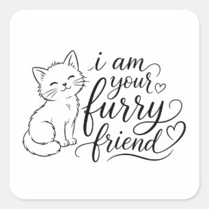 Sticker Carré Je suis votre ami à fourrure Design de compagnie m