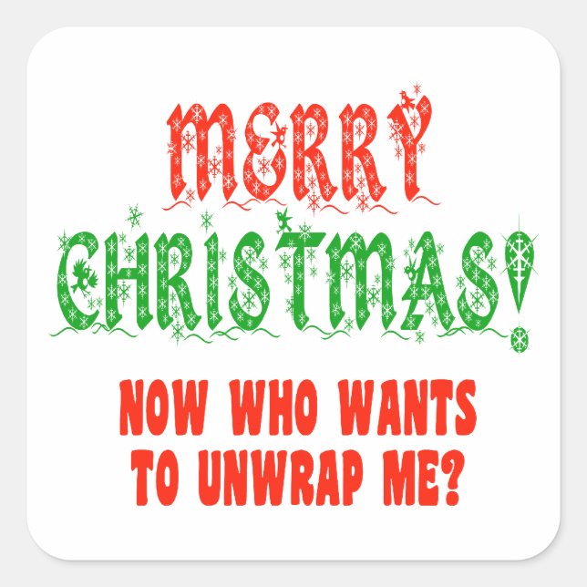 Sticker Carré Je suis votre présent (Devant)