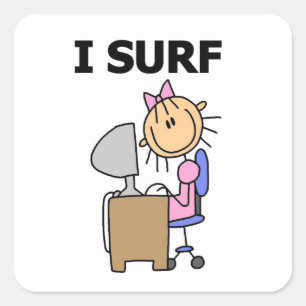 Sticker Carré Je surfe sur le Web
