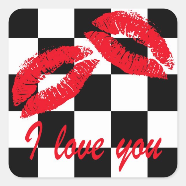 Sticker Carré Je t'aime (Devant)