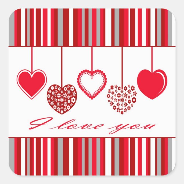 Sticker Carré Je t'aime (Devant)