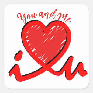 Sticker Carré Je t'aime - Amour