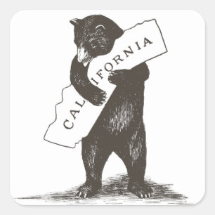 Sticker Carré Je T'Aime Californie