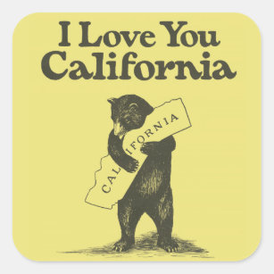 Sticker Carré Je t'aime la Californie