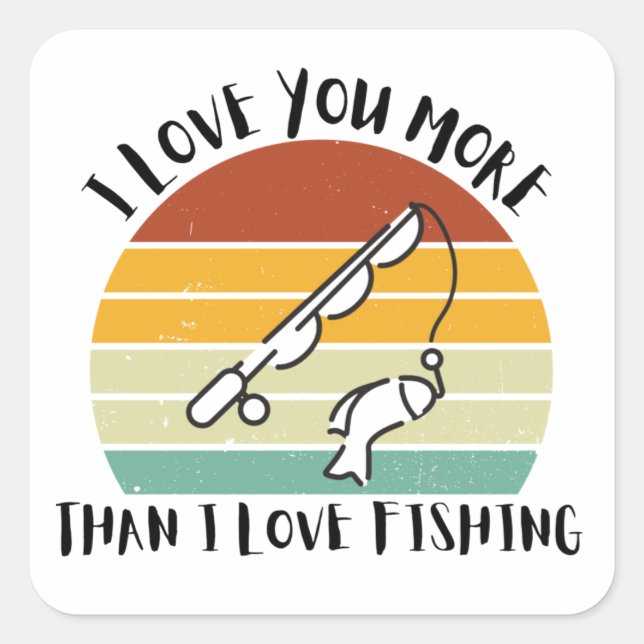 Sticker Carré Je T'Aime Plus Que J'Aime La Pêche (Devant)